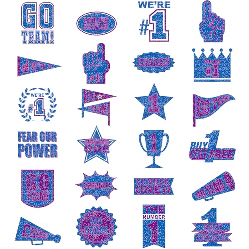Landhoow Purple Blue 240 Pcs School Spirit Tattoos Football Spirit Item
