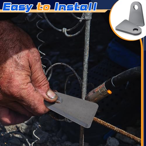 Image of Hicarer 1 Pcs Steel Weld on Tab Universal Shock Mount Flat Tab Brackets Steel Gusset Welding Accessories, with a 1 /2 inch Hole, 1 /4 inch Thick (Flat Mount)