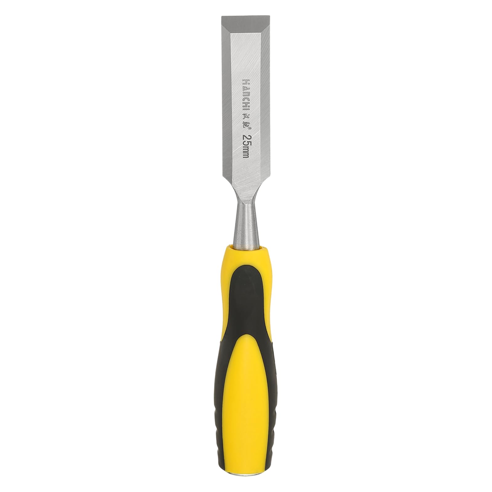 sourcing map Steel Wood Chisel 25mm / 1" Blade Wood Working Flat Tip Chisel Woodworking Hand Tool with Non-Slip Plastic Handle for Carpentry Carving DIY Projects, Yellow-Black