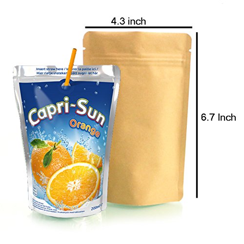 Awepackage Heavy Duty Kraft Paper Self Standing Resealable Zipper Pouch Bags (1 Oz- 16 Oz) - Fda And Usda Compliant (100, 3 Oz) #TOP4