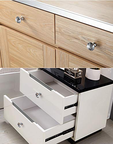 [12 Pcs] 40Mm Crystal Clear Glass Cabinet Drawer Pulls, Attom Tech Home Diamond Shape Cupboard Knobs With Screws For Kitchen, Dresser, Cupboard, Bathroom, Wardrobe (1.6 Inch / 40Mm) #TOP4