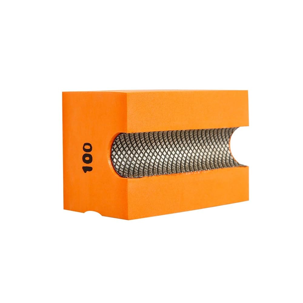 MiJunHD Concave Electroplated Diamond Sanding Block, 100 Grit Curved Polishing Pad for Grinding Trimming Granite Marble Glass Stone Tile Wood (1 Piece)