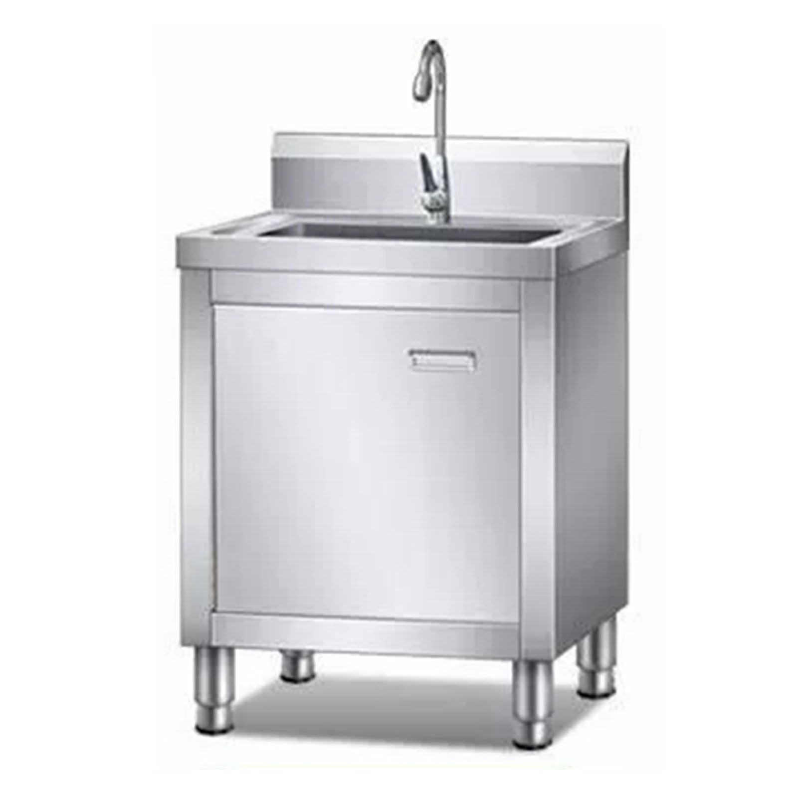 HYSOPSPX Freestanding Utility Sink with Drainer and Faucet for Kitchen, Laundry, Garage Use