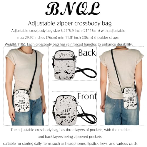 Pilot Crossbody Bag Airplane Lover Gifts Aviation Pilot Gifts Plane Gift Keep Calm And Fly On Airplane Shoulder Bag4