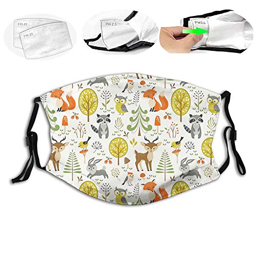 Comfy Breathable Balaclavas With Adjustable Ear Loops Woodland Forest Animals Trees Birds Owls Fox Bunny Deer Raccoon Mushroom Home and