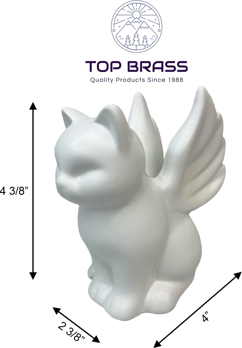 Amazon.com: Top Brass Angel Wing Cat Figurine/Memorial Cat Lover