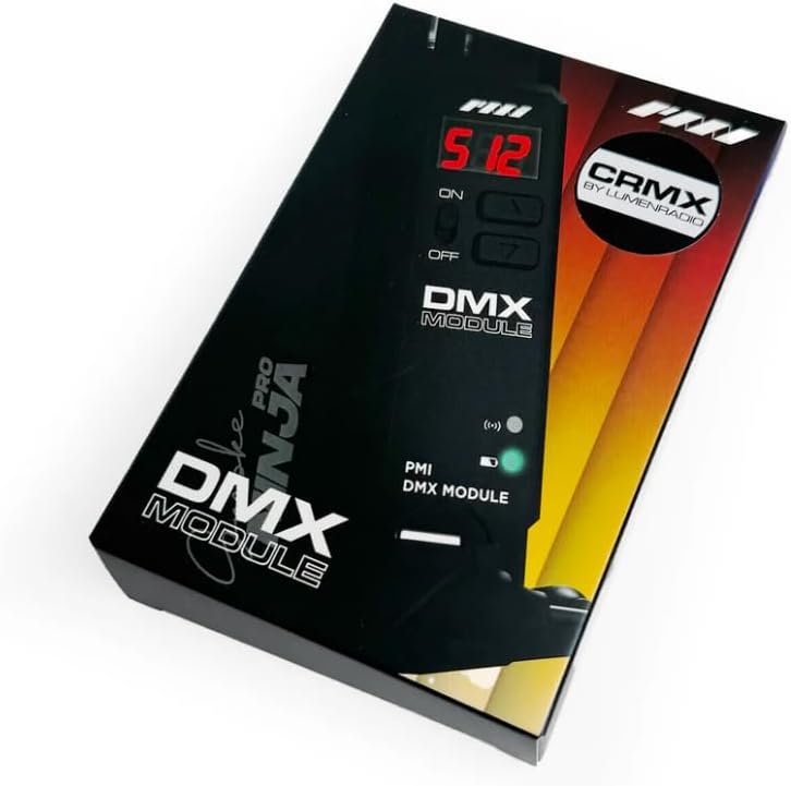 PMI Wireless DMX Receiver – CRMX Lumenradio for SmokeNINJA Pro – Wireless DMX512 via USB-C, Ultra-Compact, No XLR Cable – 100m Range – Compatible with CRMX DMX Lighting Consoles