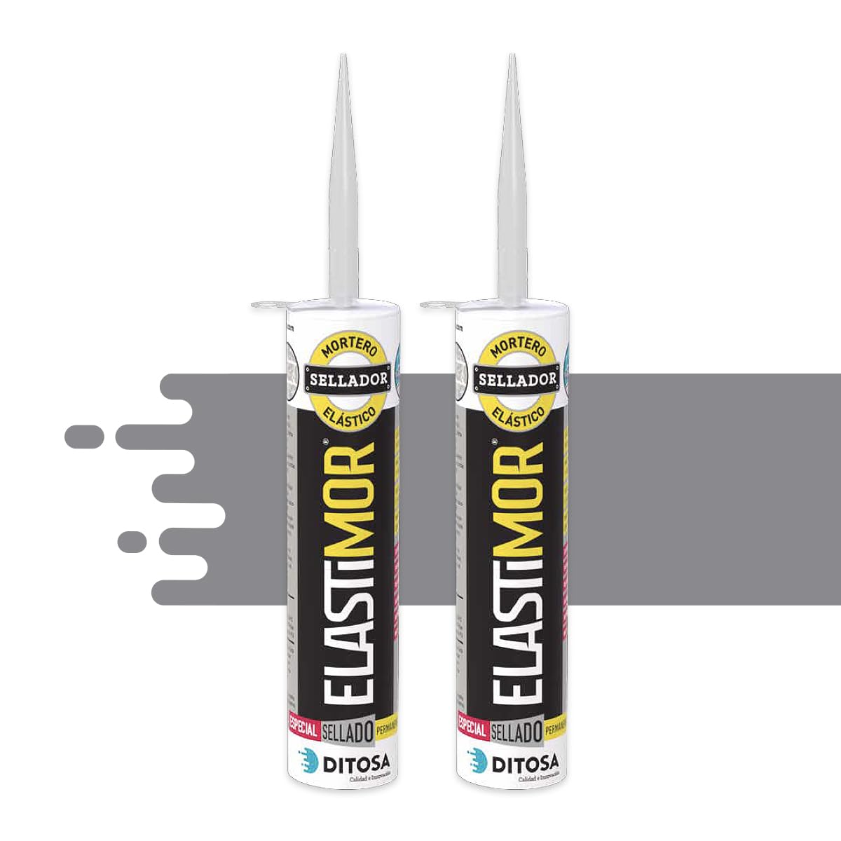 ELASTIMOR Mortero Sellador, Cemento Express, Impermeable, para encintados, llagueados, sellados, rejunteados, reparaciones, Tubo 310 ml x2
