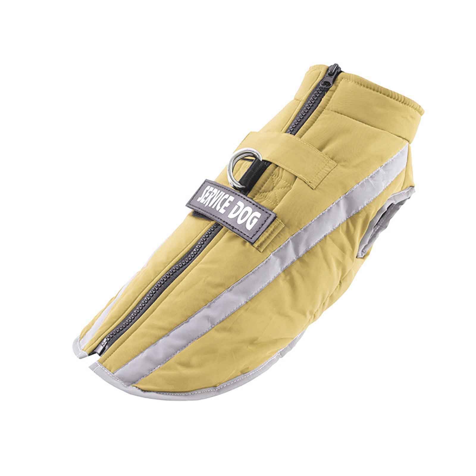 wasserdichte Hundemäntel, Warmer Hundemantel Mit D-Ring, Winddicht, Reflektierende Warme Hundeweste, Für Kleine Hunde,Light Yellow,3XL