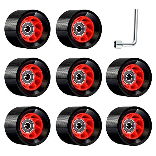 TOBWOLF 8 Pack 58mm x 39mm 95A Indoor Quad Roller Skate Wheels for Derby, Artistic, and Jam Skating