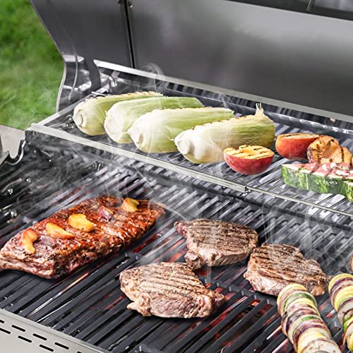 GFTIME 50 cm bis 82 cm Universal Warmhalterost, Verstellbar für Enders Kansas II Pro, Burnhard, RÖSLE VIDERO, Barbecook Siesta 310, Nexgrill, Dynaglo, Monument, Edelstahl Ersatzteil Warmhalterost