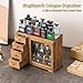 Singlispark Cologne Organizer for Men, 5 Tier Large Capacity organizador de perfumes, Wooden Dustproof Perfumes Organizer Cologne Stand with 4 Drawer Storage,Gifts Ideas for Loved ones (Brown)