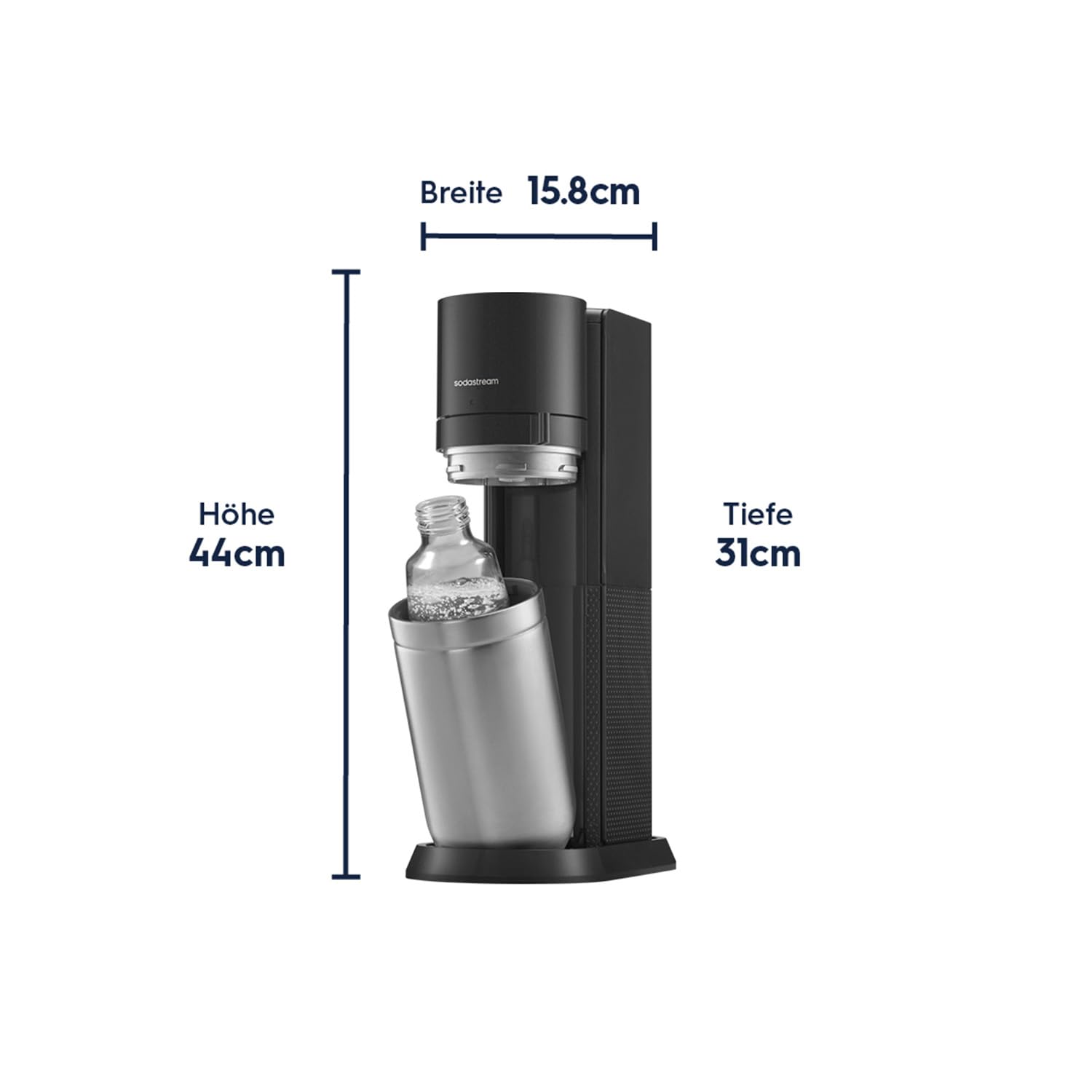 Sodastream Wassersprudler DUO Umsteiger inkl. 1L Glasflasche und 1L FUSE Kunststoffflasche Titan