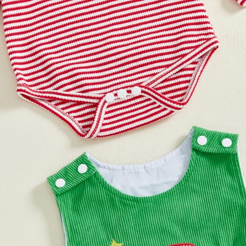 Image of Bay Boy Easter Outfit Newborn Striped Bodysuit Bunny Carrot Overalls Pants Set Infnat Cute Spring Summer Clothes