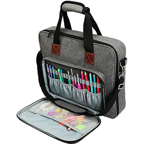 600D Oxford Cloth Embroidery Project Bag,Cross Stitch Project Storage Bag,Portable Travel Tote Storage Bag for Crochet Hooks, Knitting Needles,Waterproof Embroidery Floss Cover