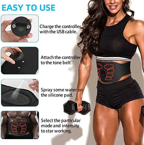 eAnjoy Estimulador muscular EMS, estimulador ABS, cinto tonificado abdominal equipamento de treino f