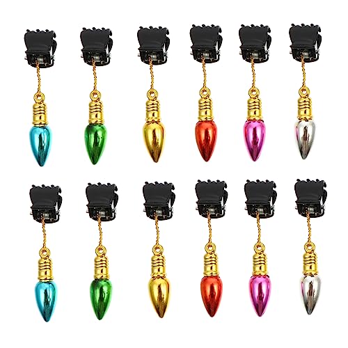 Garneck 24pcs Bell Beard Tweezer Beard Baubles and Glitter Beard Ornaments for Men Christmas Beards Beard Bells Accessories Clips Ornaments for Christmas Decorations Bell Clip Plastic