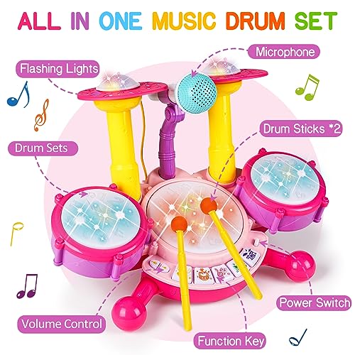 Basytodio CY-6002B Baby Music Toy 0-6-12 Month Electronic Kid Drum Set thumb #1
