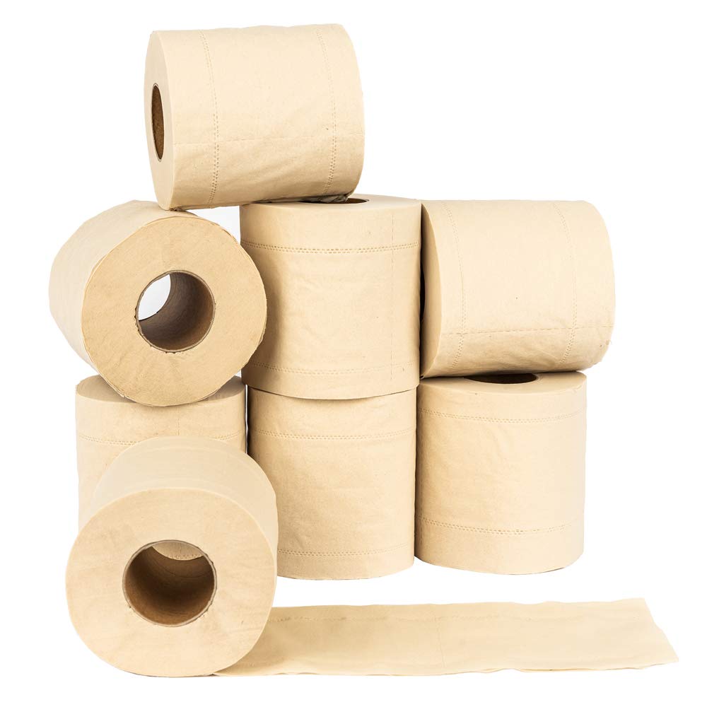 pandoo Papel higiénico 100% de bambú, sin madera, en embalaje sin plástico, papel higiénico de bambú, 3 capas y suave, 12 x 8 rollos de 200 hojas (96 rollos)