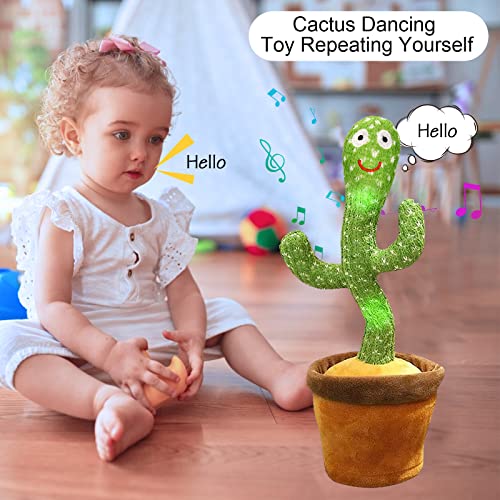 seOSTO Sprechender Tanzender Kaktus Plüschtier, Dancing Cactus Toy, Elektronischer Plüschpuppengeschenke für Internationale Kindertagsgeschenke