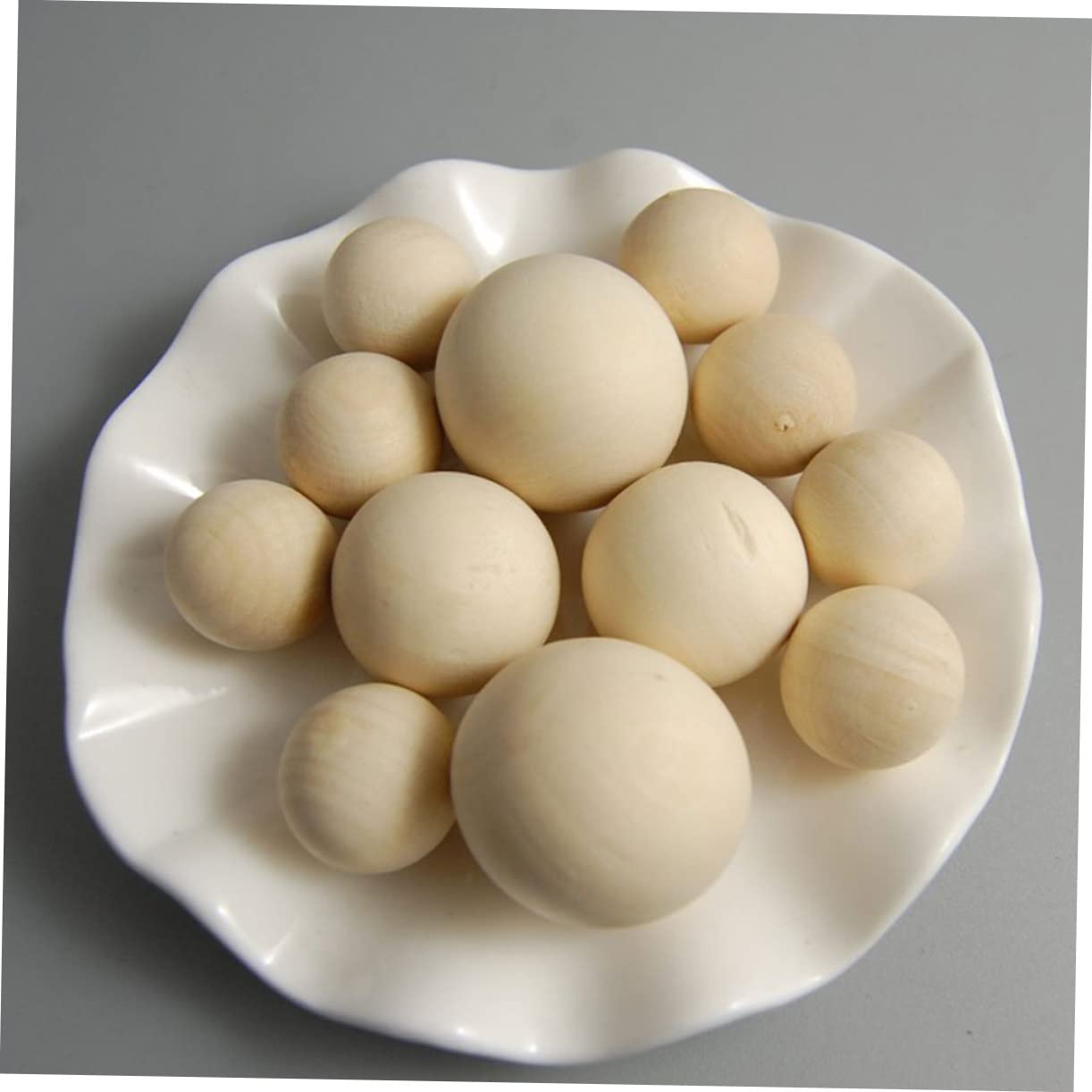 jojofuny 20 Pezzi Palline Rotonde in Legno di Loto Lisce per Decorazione Casa e Pittura Fai da Te Materiale per Lavoretti Manuali