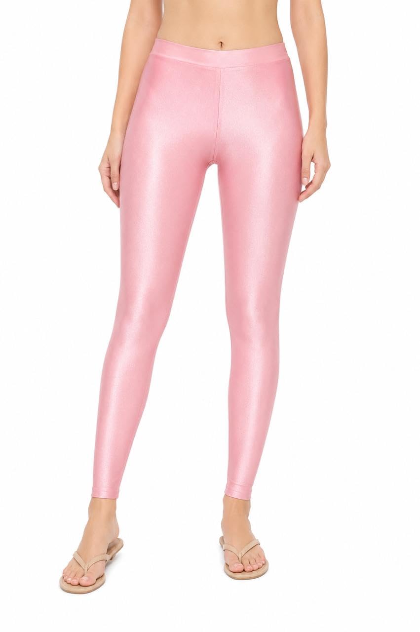 Women Shimmer Full Length Leggings | Stretchable Nylon Lycra Slim Fit | Soft Comfortable Body-Hugging Shiny Finish Leggings for Party, Casual, Office & Ethnic Wear-image-28