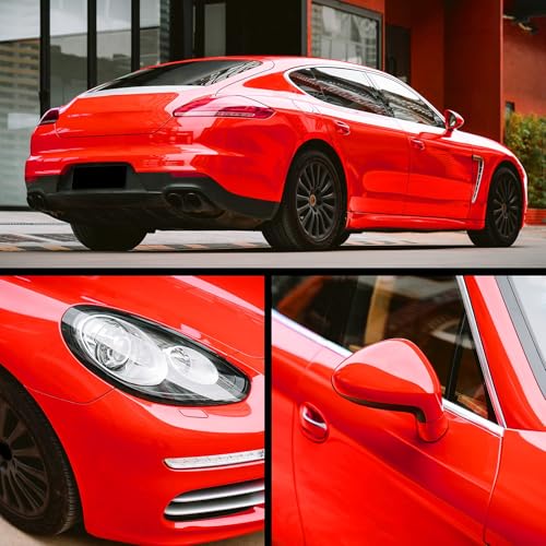 Image of CREON Vinyl Wrap for Car & Bike Self Adhesive Vinyl Wrap Sheet Sticker & Decal Roll Film Auto Car Vehical Bubble Release (2 feet x 10 feet, Red Glossy Wrap)
