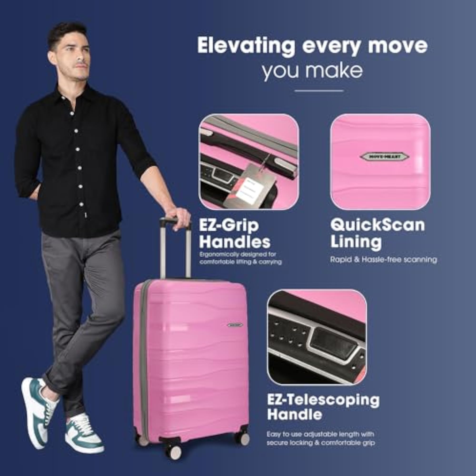 Small Hard Shell Cabin Trolley Bag with 360 Degree Spinner Wheels