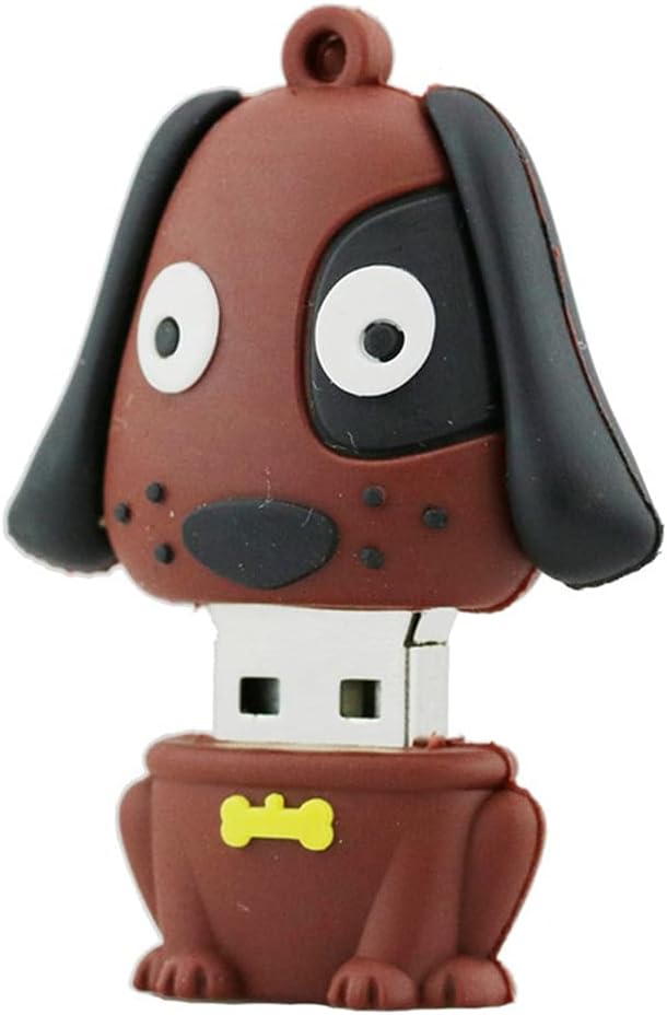 128GB Animal Dog Shape USB Flash Drive U Disk USB 2.0 Data USB Flash Disk Memory Stick Pen Drive Storage Device USB Drive External Storage Flash Disk (Brown)
