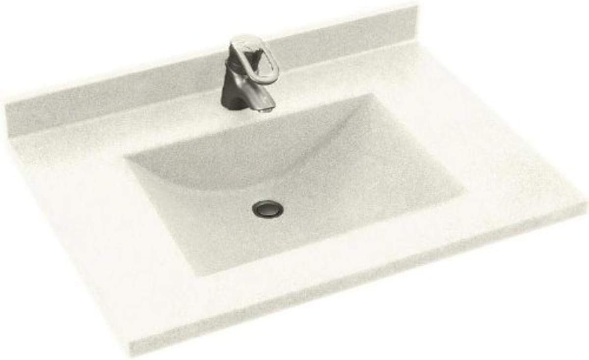 Swan CV02225.018 Contour Solid Surface Single-Bowl Vanity Top, 25" L x 22" H x 6.25" H