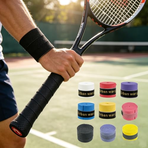Image of Badminton Grip, 9-Piece Overgrip Set with Dry Grip Technology, Anti-Slip Performance for Intense Training and Competitive Matches, Multi-Color Handles with Secure Sealing Strips