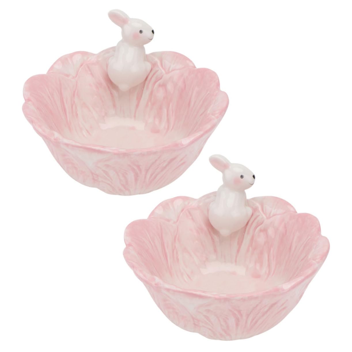 Bol en céramique lapin rose 450 Ml pour soupe céréales et fruits