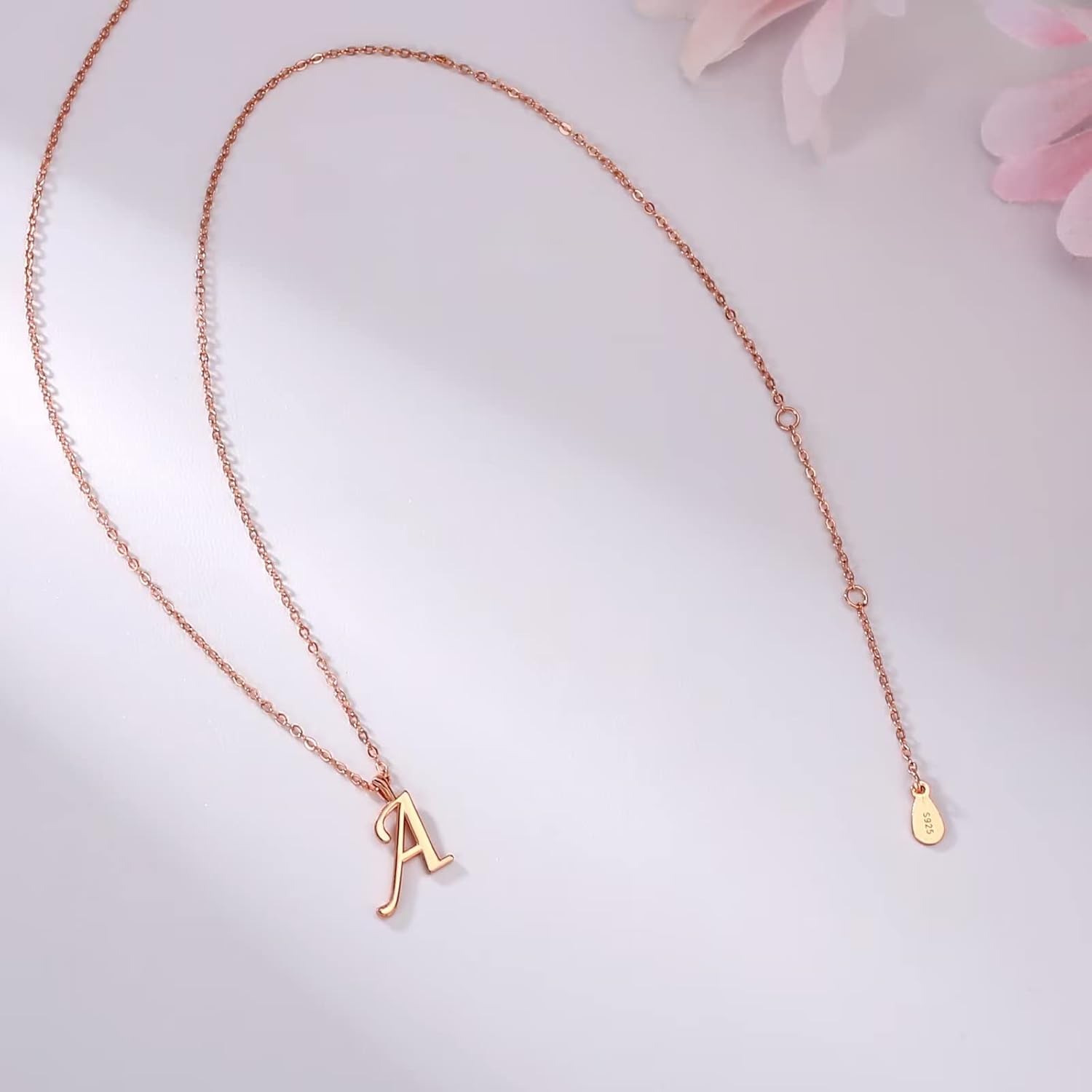 Yoosteel Valentines Gifts for Kids Her- S925 Sterling Silver Initial Necklaces for Women Teen Girls Sterling Silver Cursive Initial Necklace Jewelry Birthday Gifts for Girls - Image 5