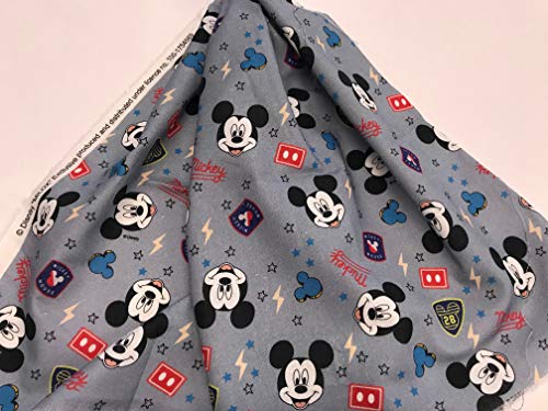 textil pertex Tissu Disney Mickey Souris Visages 100% Popeline de Coton 1 MTS x 140 cms – vue 3