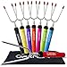 Garnen Forchettone per barbecue con Borsa Portatile - 8 Pezzi, (Certificato FDA) 86cm Estensibile Spiedini Bastoncini per Arrosti con Manico in Plastica per Marshmallow Falò Campeggio BBQ Party Picnic