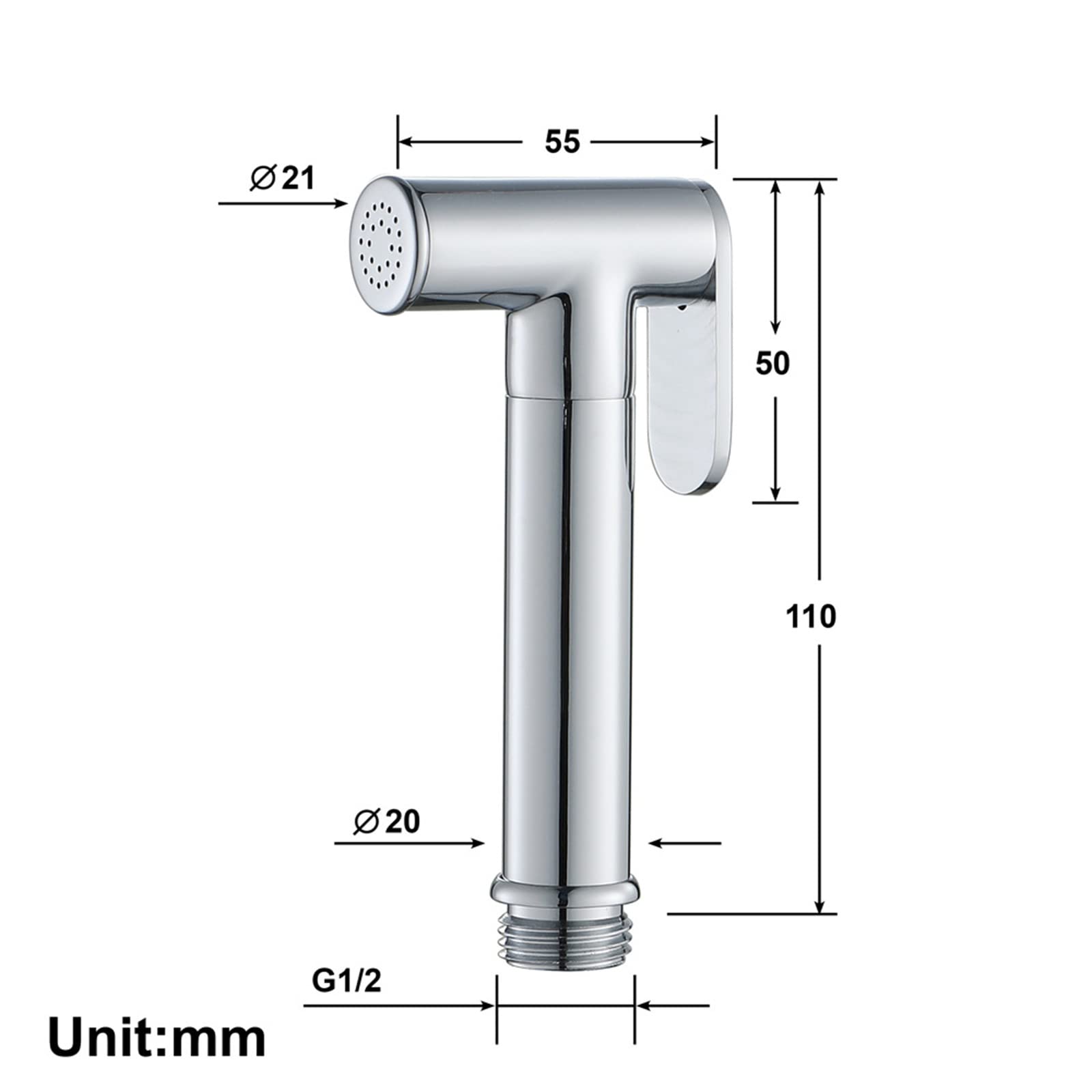 Douchette WC, Pulvérisateur de Bidet à Main Laiton Portable Douchette Toilette WC Haute Pression Bidet Toilette avec 1.5m Tuyau, Multifonctionnel Kit Hygiene WC pour Hygiène Personnelle