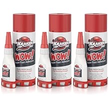 Kraken Bond Wow! CA Glue 3x3.50 oz with Spray Adhesive Activator 3x13.50 fl oz - Cyanoacrylate, with Activator, Fast CA Glue for Woodworking, Crazy & Craft - 3 Pack
