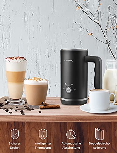 YISSVIC Milchaufschäumer 300ml 600W Elektrisch Automatischer Milchschäumer Antihaftbeschichtung mit 4 Funktionen – Bild 3