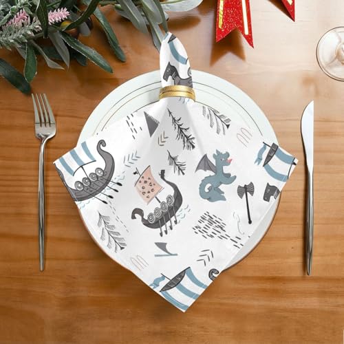 Servilletas de Tela YETTASBIN Viking Ships Set x6 50.5 cm miniatura 2