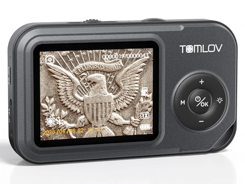 TOMLOV P50 Digital Microscope Handheld: Adjustable Focus Coin...