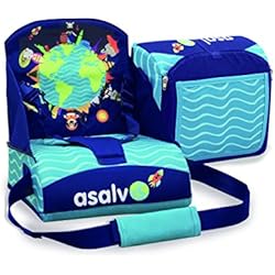Trona Bebé Asalvo Asalvo 14009 - Trona de viaje, diseño niños del mundo, color azul