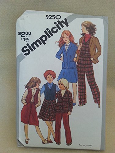 Patron Simplicity 5250 pièces de couture haut de gamme fille taille 10