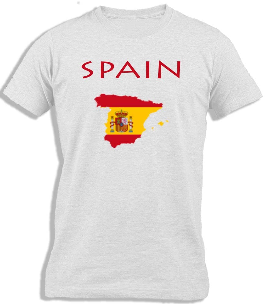 Ay Cabron™ Spain Map Flag | Map Of Spain Flag | Spanish Flag On Map | Territory Flag Cotton T-Shirt For Kids