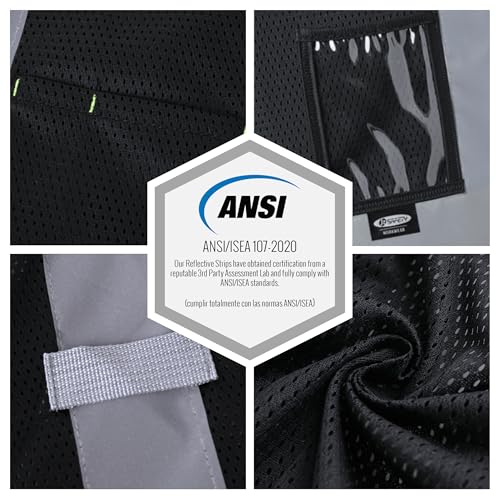 Image of JKSafety Safety Vest for men women Hi Vis Vest with Pockets and Zipper High Visibility Meet ANSI Standard(BX310