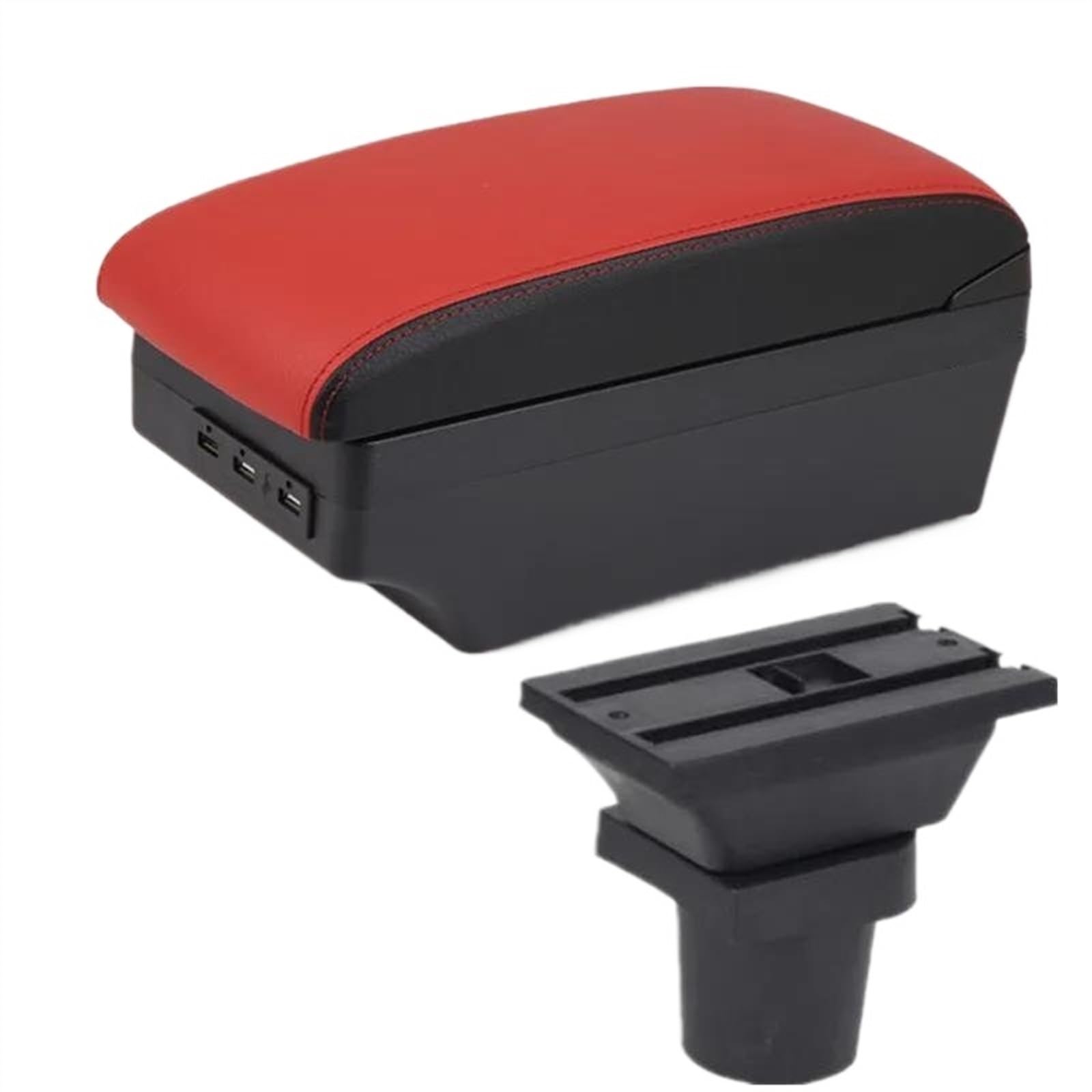 DYDGUTUFB For Toyota For Yaris For Vitz Hatchback 1998-2005 Car Armrest Box Interior Storage Box Accessories (C5 black border 7USB)
