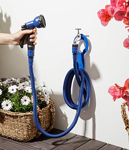 Miniatura 4 de Tatay Kit Manguera Extensible Superflex de 7.5 m, Ligera, Pistola de Riego de 8 Posiciones, Conector Universal, Racor Grifo Hembra 3/4"-1/2" y Colgador de grifo, Azul