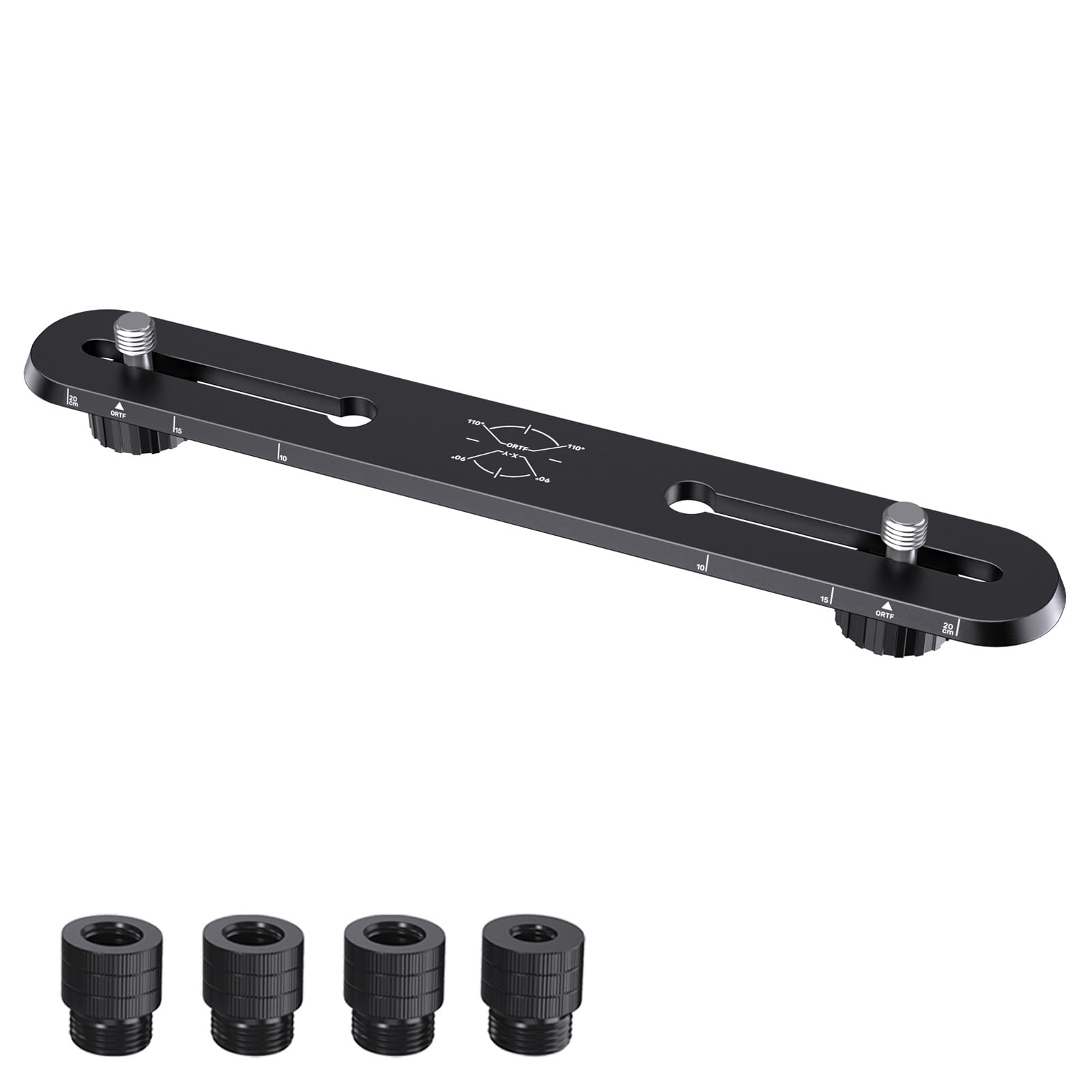 Mic Mount Bar for XY ORTF Recording with Adjustable Spacing
