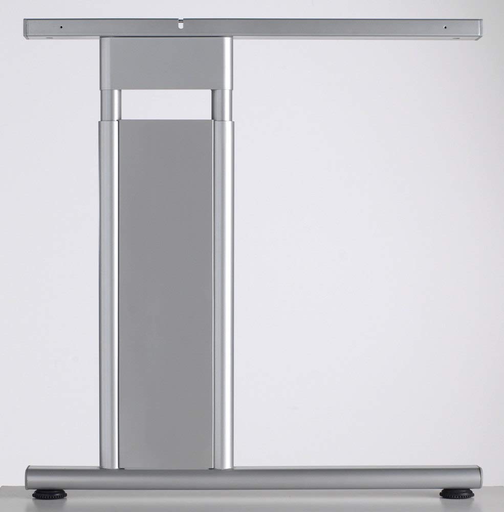 C Fuß Flex Schreibtisch, weiß/Silber, 160 x 80 x 68-82 cm