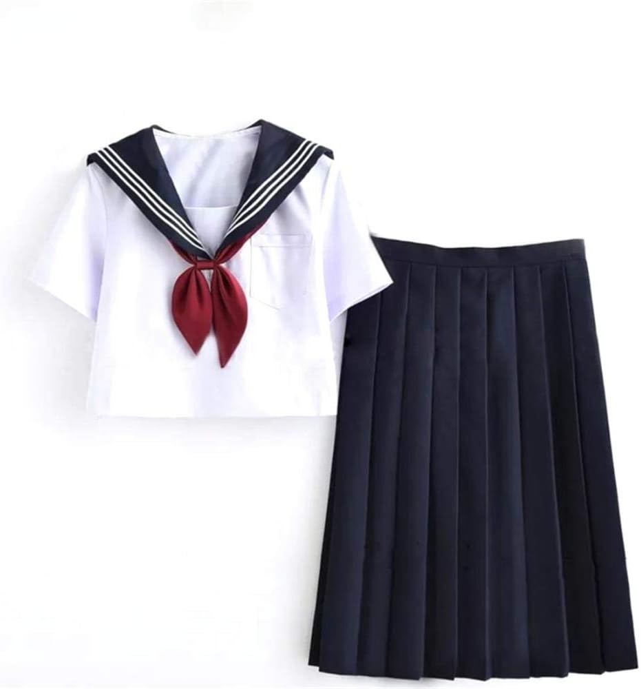 Amazon | Aculldo 白い セーラー服 上着 半袖 長袖 ロング
