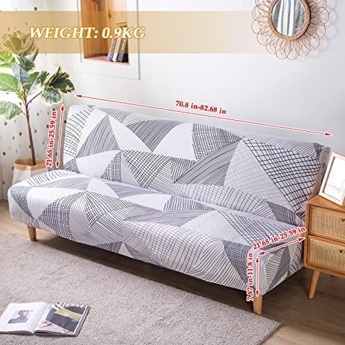 Livego Armless Futon Slipcovers Stretch Folding Sofa Bed Cover With Elastic Bottom, Printed Fitted Couch Cover Furniture Protector For Pets, Kids #TOP4
